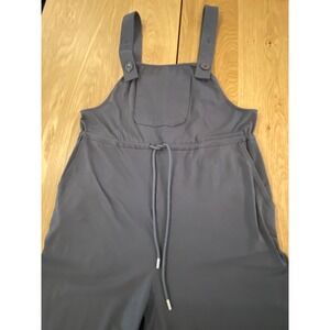 NEW Women's Overalls Jumpsuit Large gray wide leg belted Comfort LNT.JIS
